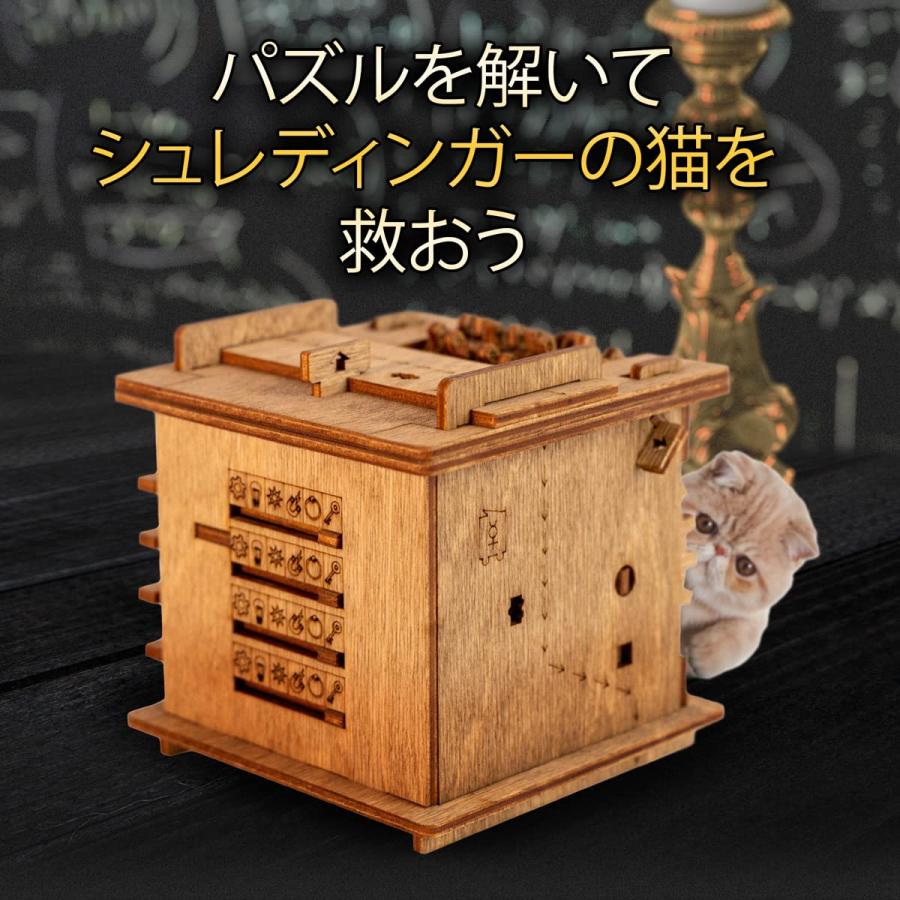 iDventure Cluebox 3D立体パズル クルーボックス 頭の体操木製3D難解パズル 脱出ゲーム シュレーディンガーの猫 箱型ロジックゲーム_5