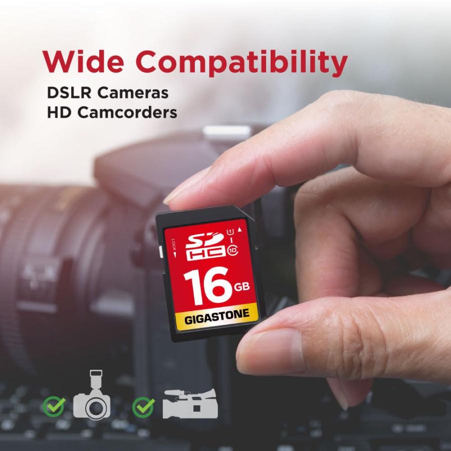 【5年保証】GIGASTONE 16GB SDカード 5個セット SDHC UHS-I U1 C10 80MB/s メモリーカード フルHD ビデオ_4