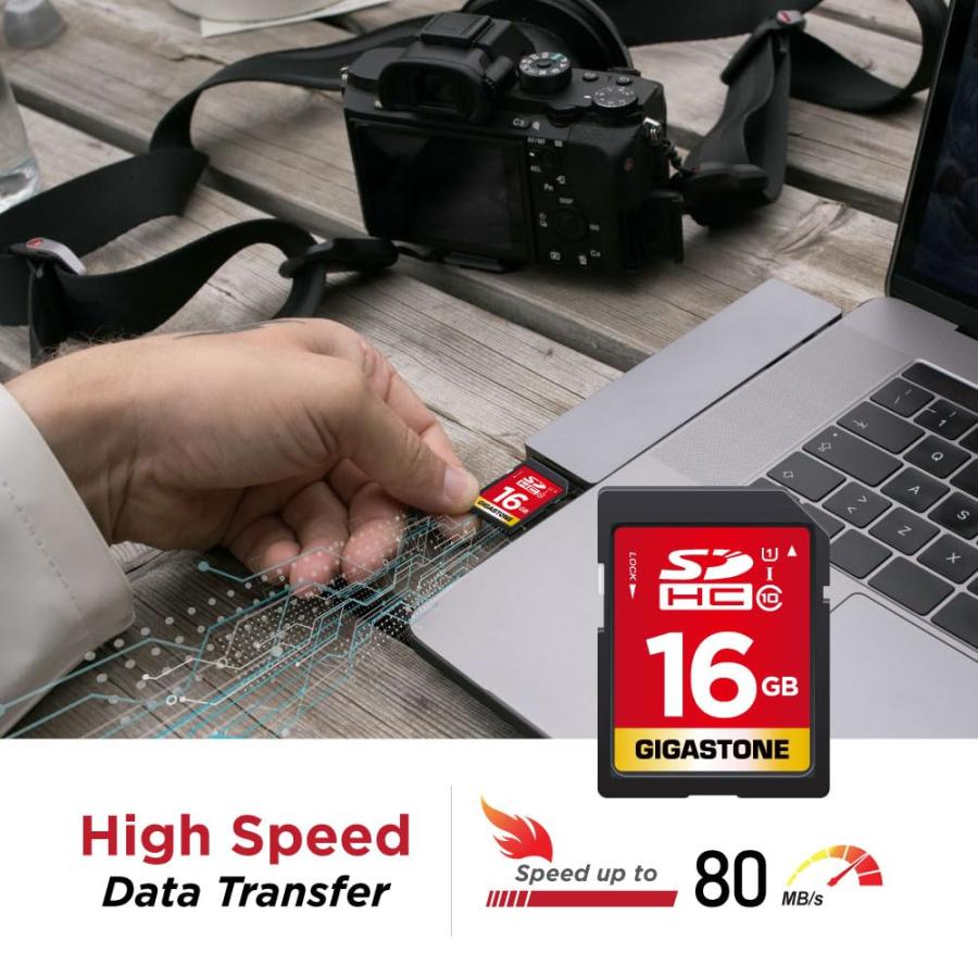 【5年保証】GIGASTONE 16GB SDカード 5個セット SDHC UHS-I U1 C10 80MB/s メモリーカード フルHD ビデオ_5