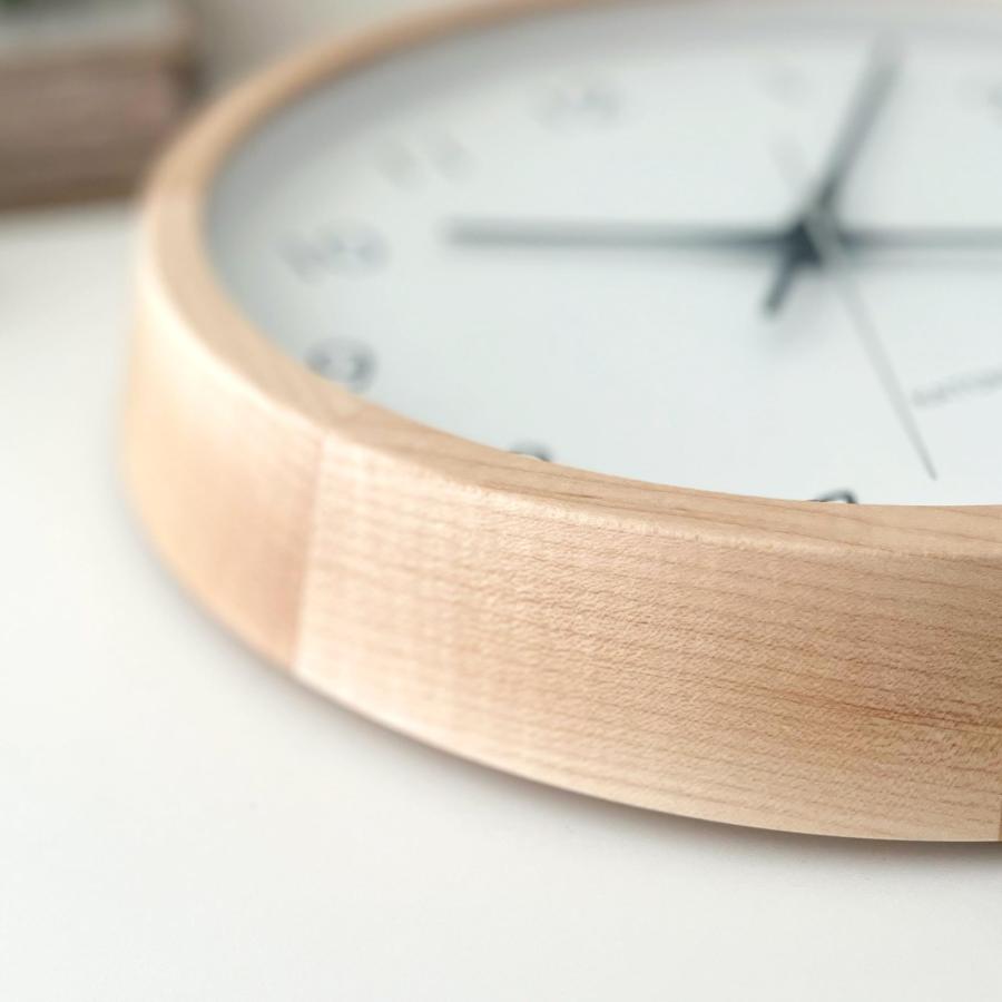 KATOMOKU muku clock 13 H.メープル 電波時計 連続秒針 km-104HMRC φ306mm (電波時計)_4