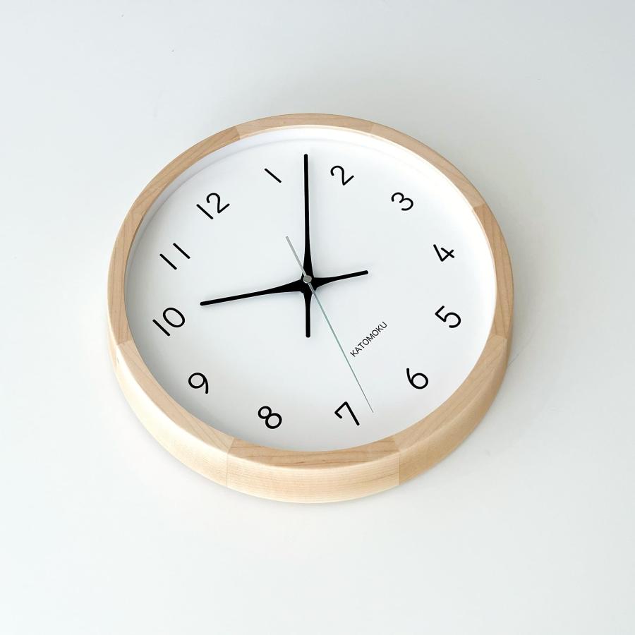 KATOMOKU muku clock 13 H.メープル 電波時計 連続秒針 km-104HMRC φ306mm (電波時計)_5