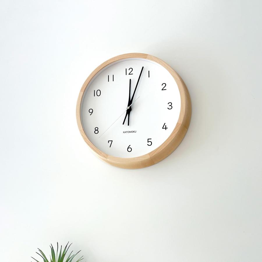 KATOMOKU muku clock 13 H.メープル 電波時計 連続秒針 km-104HMRC φ306mm (電波時計)_6