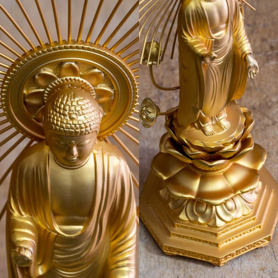 仏像 阿弥陀如来 御東用19.5cm(金メッキ/24金) 仏師：牧田秀雲 原型＿『浄土真宗大谷派(東)』 高岡銅器(あみだにょらい東/L)