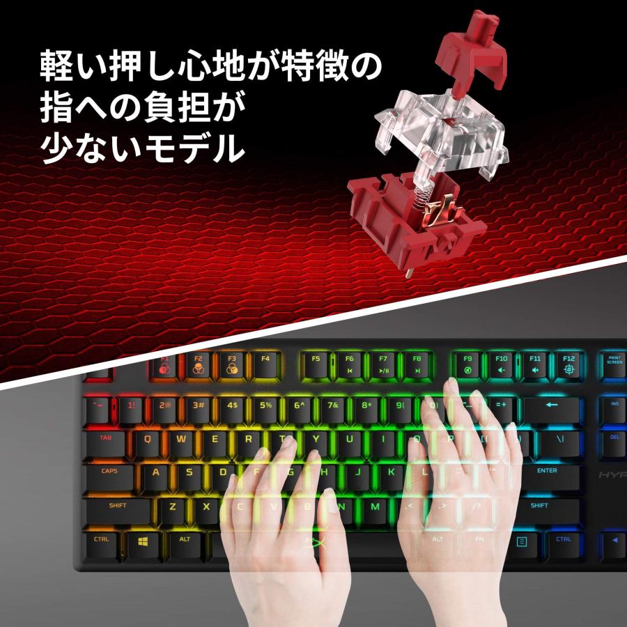 【日本語配列】HyperX Alloy Origins Core RGB メカニカルゲーミングキーボード テンキーレス HyperXスイッチ ゲーマーの画像