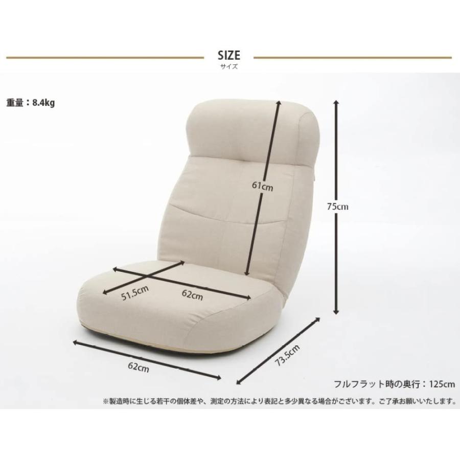 セルタン 座椅子 高反発 ポケットコイル ワイド あぐら アッシュグレー ヘッドリクライニング 日本製 A974p-625GRY_7
