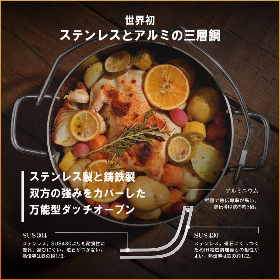 燕三条製】TSBBQ ライトステンレス三層鋼 ダッチオーブン 6インチ