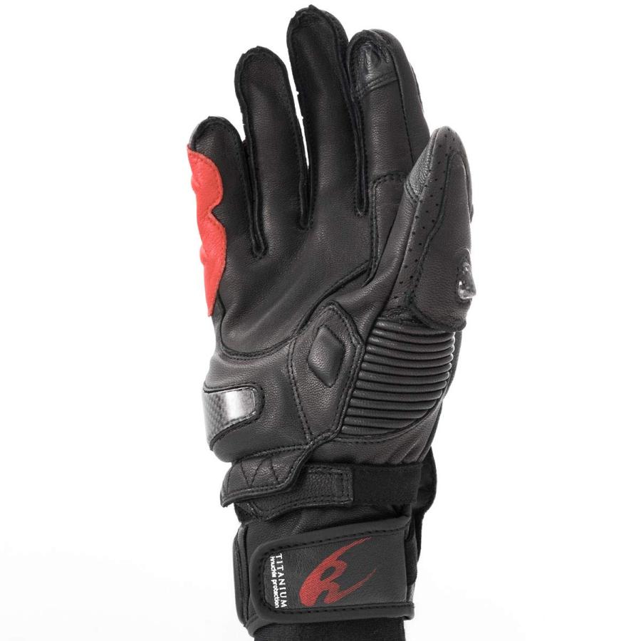 [コミネ] バイク用 グローブ チタニウムスポーツグローブ ブラック L GK-236 12970 春夏秋向け 本革 カーボン ストレッチ素材 チタン_5