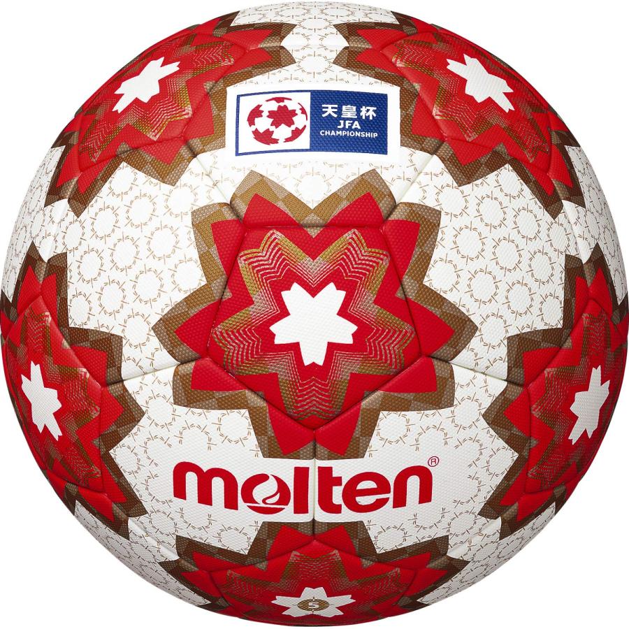 モルテン(molten) サッカーボール 天皇杯 試合球 5号 一般・大学・高校・中学生用 検定球 F5E5000-H ホワイト×ピンクの画像