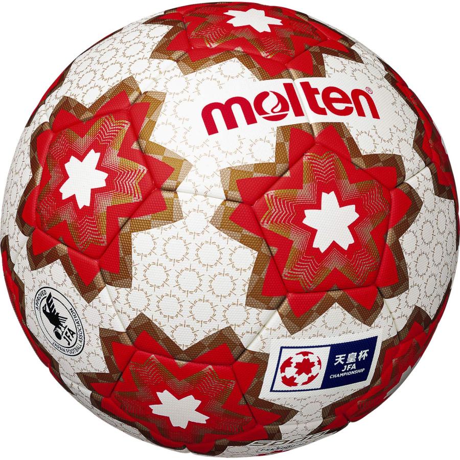 モルテン(molten) サッカーボール 天皇杯 試合球 5号 一般・大学・高校・中学生用 検定球 F5E5000-H ホワイト×ピンクの画像