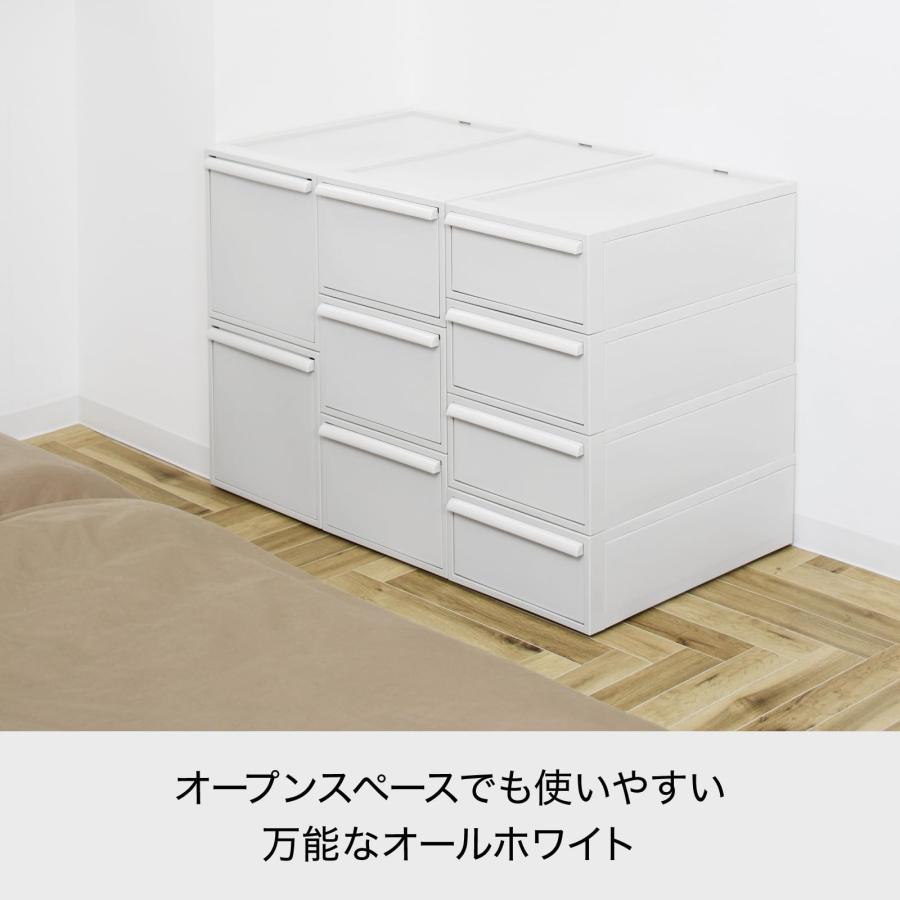 ライクイット (like-it) 収納ボックス 約幅32×奥52×高62.6cm 日本製 クローゼットシステム 引出し (L) 2個組 オールホワイト_5