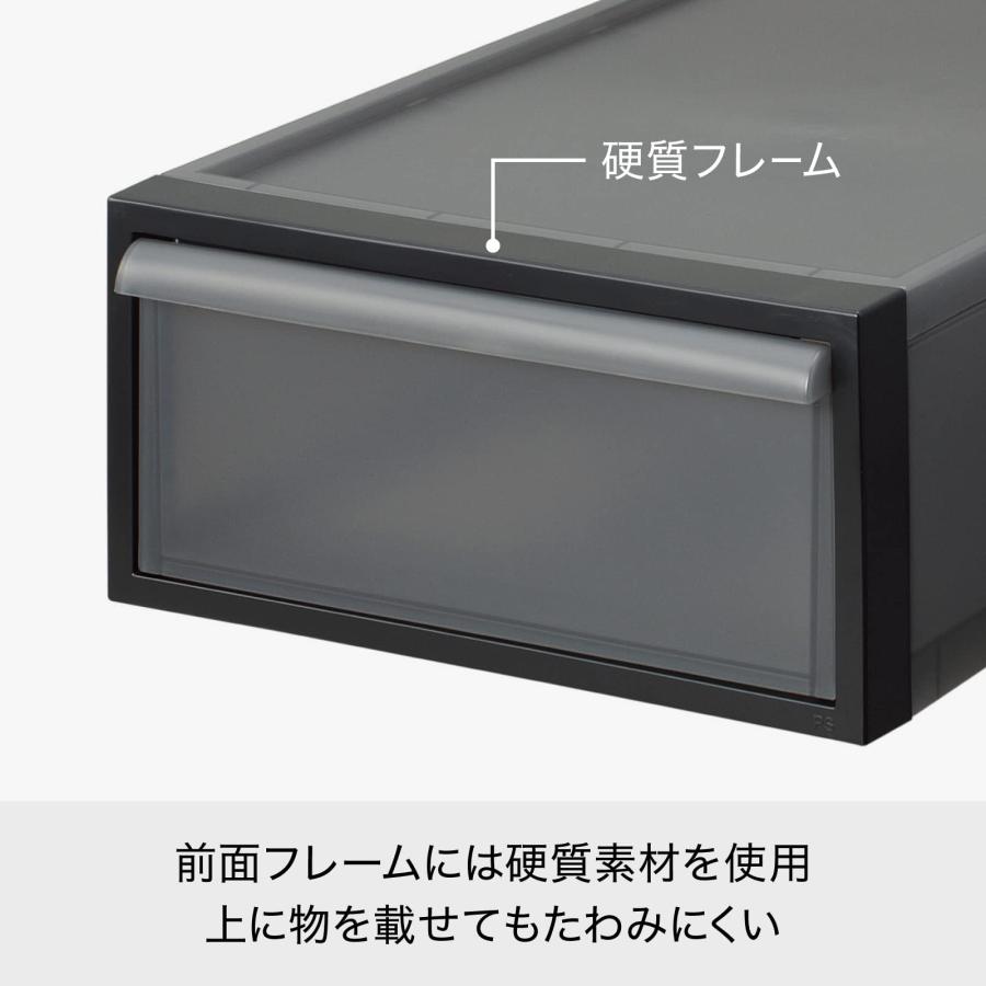 ライクイット (like-it) 収納ボックス 約幅32×奥52×高62.6cm 日本製 クローゼットシステム 引出し (L) 2個組 オールホワイト_6