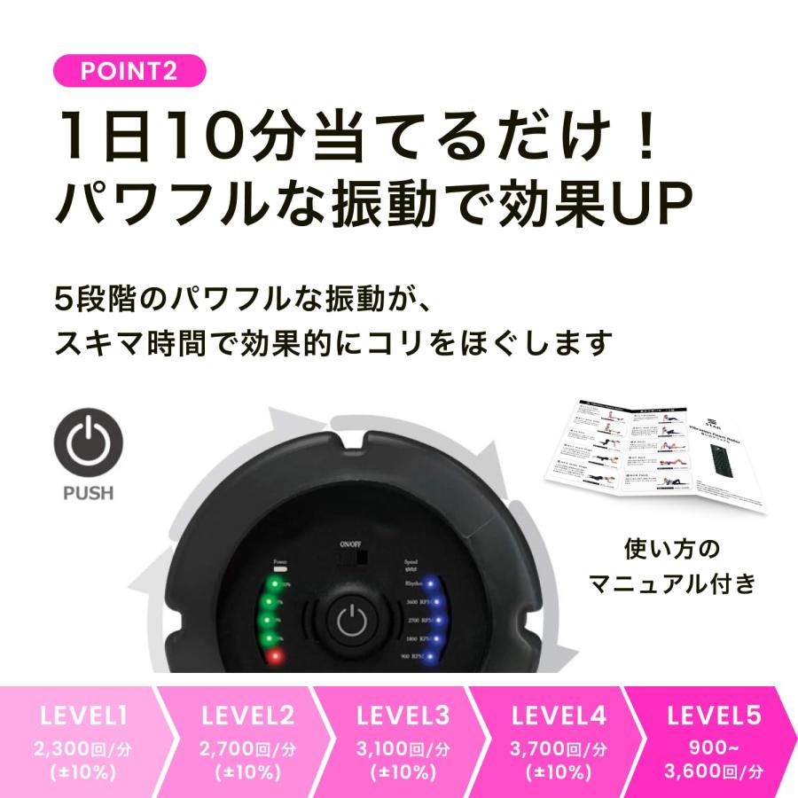 StAn] フォームローラー 電動 ストレッチ ポール 振動 筋膜