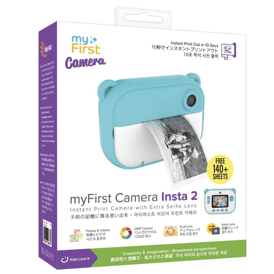 myFirst Camera Insta 2 【インクレス・その場で印刷】1200万画素 デュアルレンズ タイマー撮影 10秒印刷 超軽量 ブルーの画像