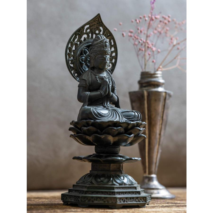 仏像 勢至菩薩 15cm （古美青銅） 仏師：牧田秀雲 原型＿（午年生まれ）十二支守り本尊 干支 高岡銅器KS(せいしぼさつ)_2