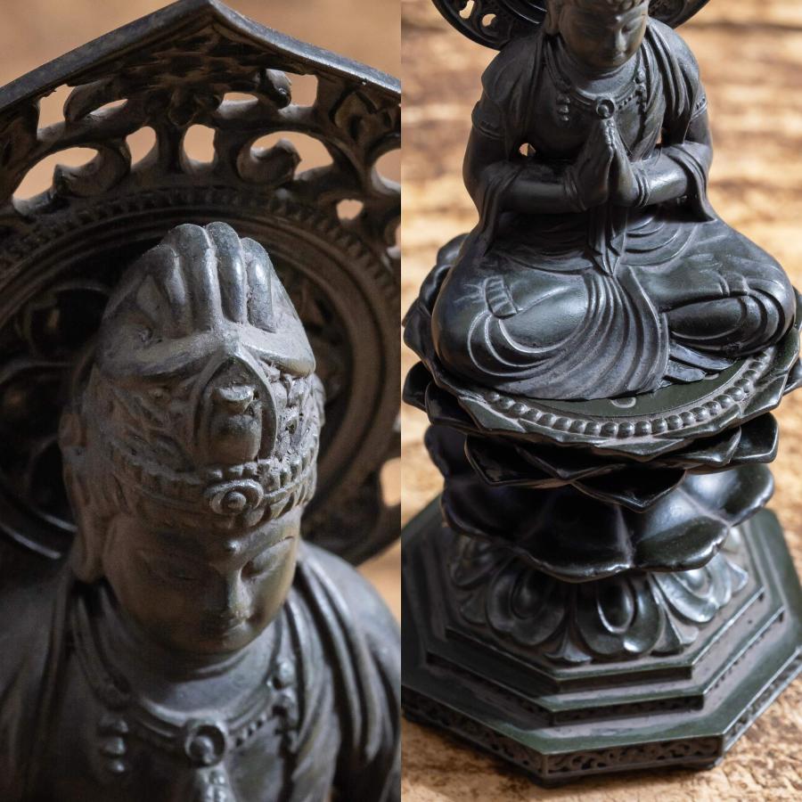 仏像 勢至菩薩 15cm （古美青銅） 仏師：牧田秀雲 原型＿（午年生まれ）十二支守り本尊 干支 高岡銅器KS(せいしぼさつ)_4