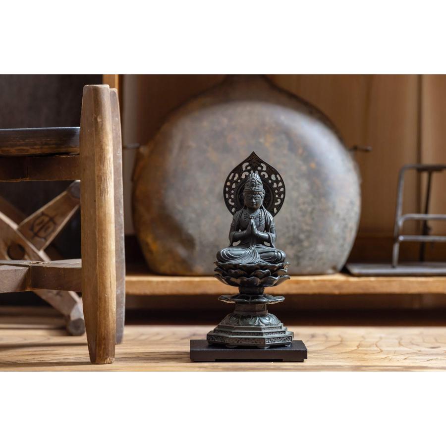 仏像 勢至菩薩 15cm （古美青銅） 仏師：牧田秀雲 原型＿（午年生まれ）十二支守り本尊 干支 高岡銅器KS(せいしぼさつ)_6