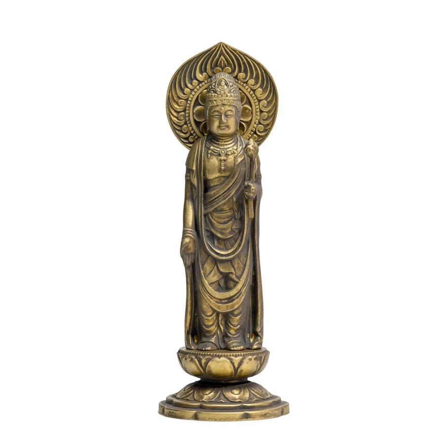 仏像 聖観音菩薩 16cm （古美金） 仏師：牧田秀雲 原型＿『天台宗