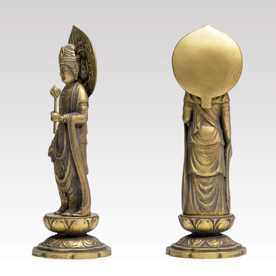 仏像 聖観音菩薩 16cm （古美金） 仏師：牧田秀雲 原型＿『天台宗