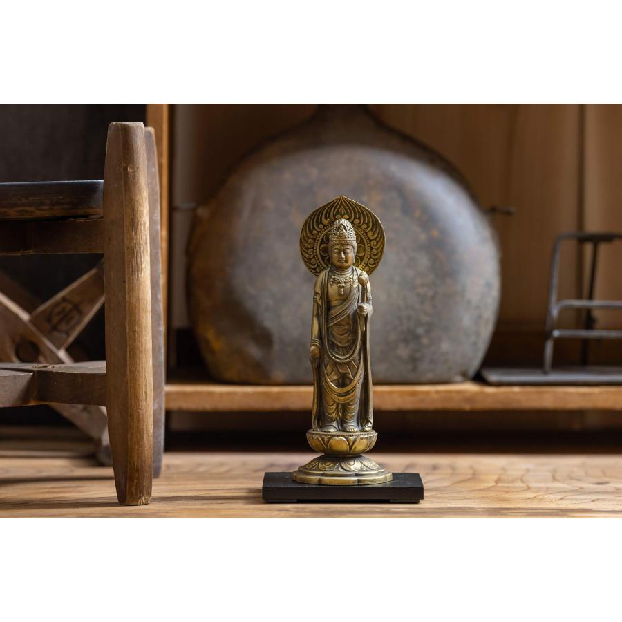 仏像 聖観音菩薩 16cm （古美金） 仏師：牧田秀雲 原型＿『天台宗
