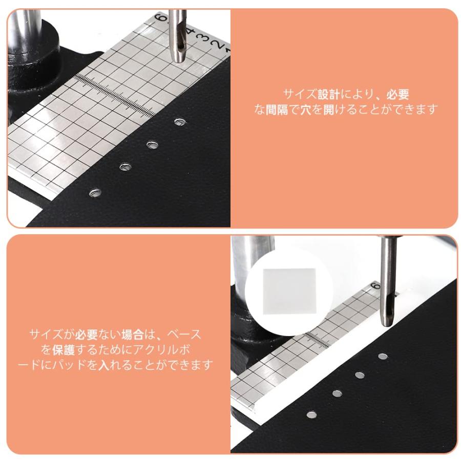 TOAUTO ハンドプレス機 ハンドプレス レザークラフト ハンディプレス 穴あけ機 目打ち ハトメ 穴あけパンチ 穴開け 革細工(レザーパンチ ハト