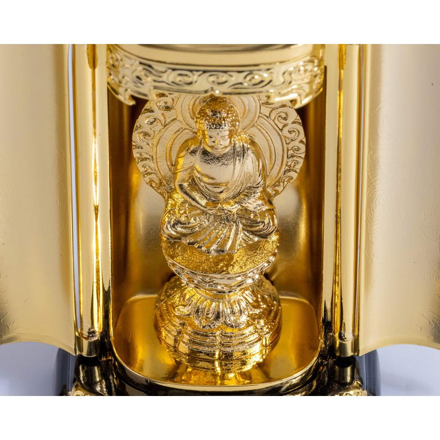仏像 釈迦如来座像 厨子入り(金メッキ/24金)＿『曹洞宗・臨済宗・天台宗』 高岡銅器 (しゃかにょらい座Z)_7