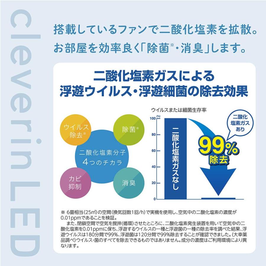ドウシシャ 加湿器 超音波式 クレベリンLED搭載 除菌 ホワイトの画像
