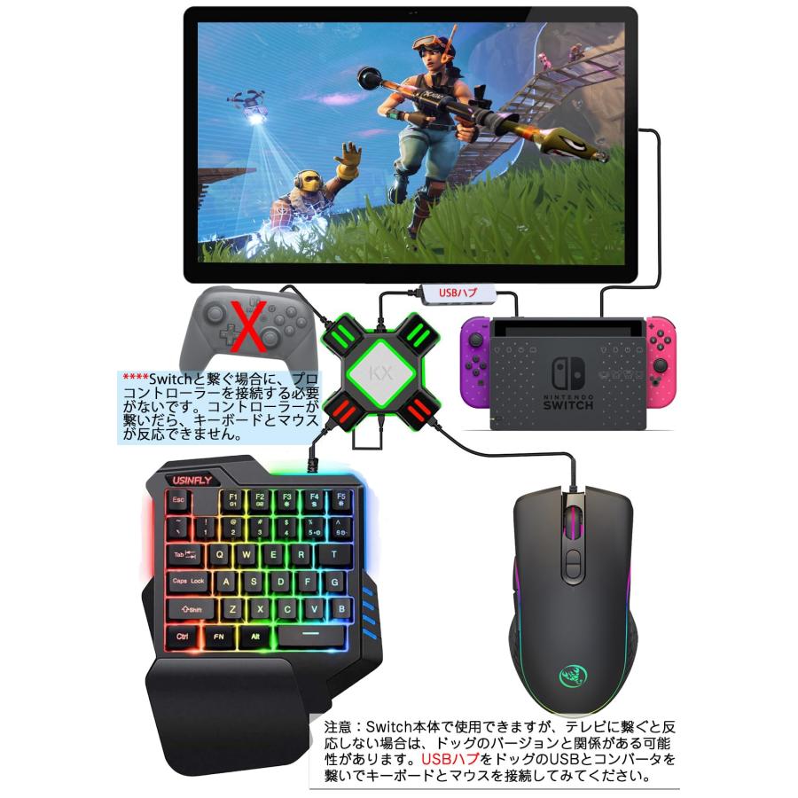 片手キーボード マウス コンバーター セット switch対応 キーボード