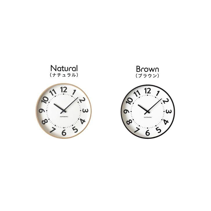 KATOMOKU plywood clock 17 km-106BRRC ブラウン 掛け時計 スイープムーブメント 直径36.2cm (電波時計)_1