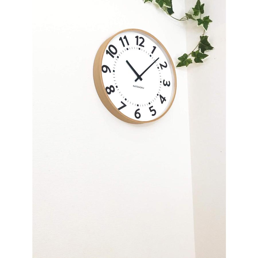 KATOMOKU plywood clock 17 掛け時計 スイープムーブメント km-106NARC φ362mm (電波時計)_1