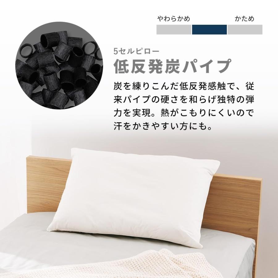 ロフテー 快眠枕 3号 剛炭バイプ　5セルピロー LOFTY ロフテー 枕 5セルピロー 低反発炭パイプ 3号 男性 標準 63cm