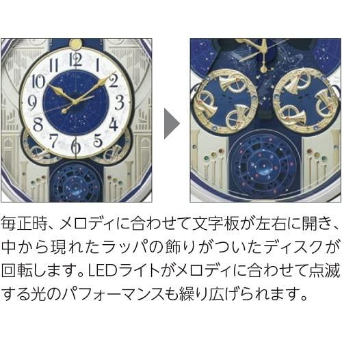 セイコークロック 掛け時計 からくり時計 電波時計 薄金色パール 464