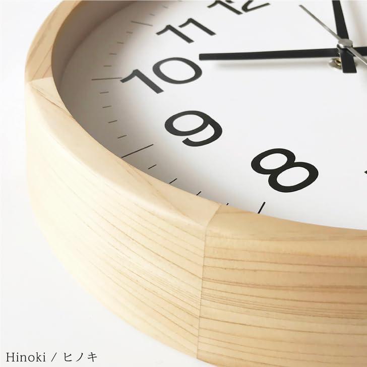 KATOMOKU muku clock 16 ヒノキ km-113HIRC 掛け時計 連続秒針 直径30.6cm (電波時計)_4