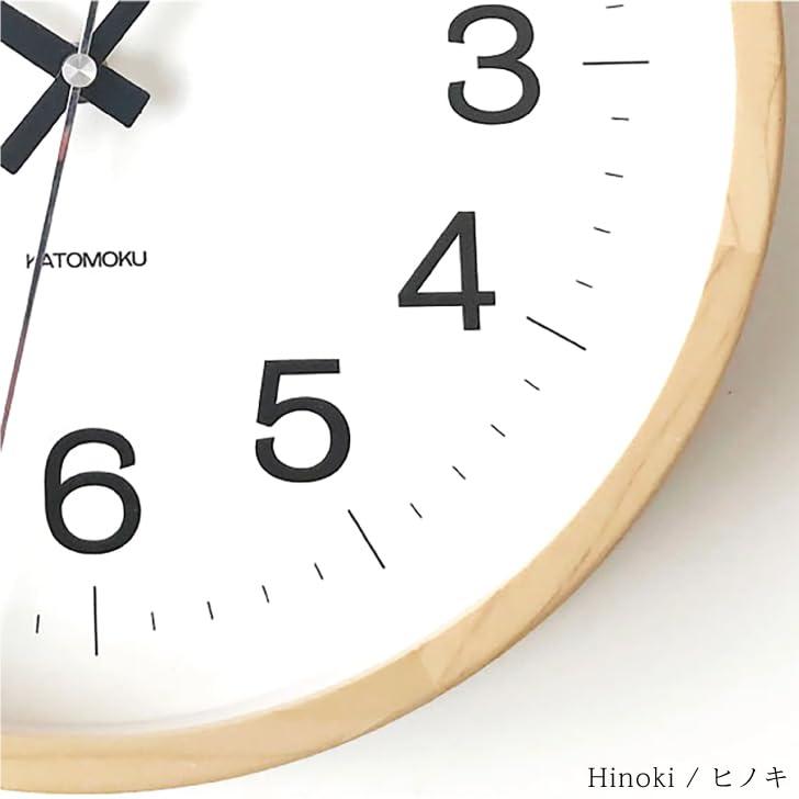 KATOMOKU muku clock 16 ヒノキ km-113HIRC 掛け時計 連続秒針 直径30.6cm (電波時計)_5
