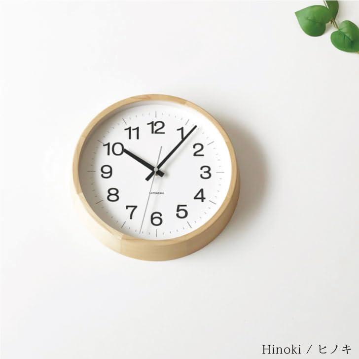 KATOMOKU muku clock 16 ヒノキ km-113HIRC 掛け時計 連続秒針 直径30.6cm (電波時計)_6