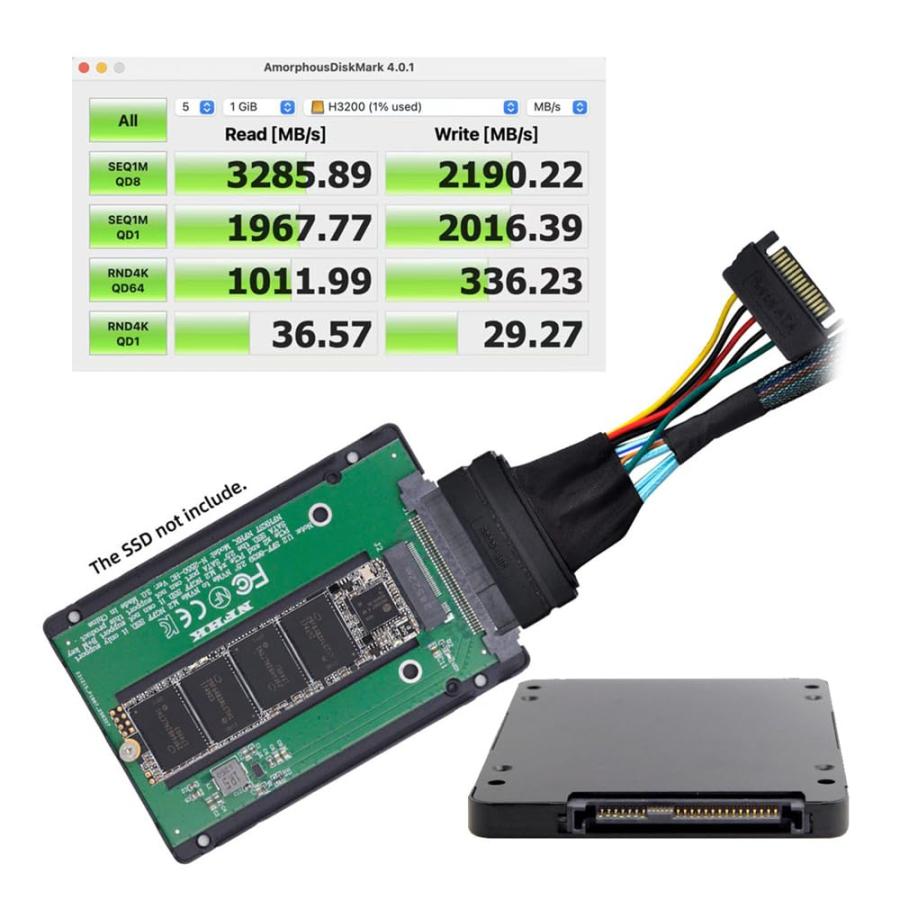 Xiwai U.2 U2 SFF-8639 から Slimline SFF-8654 4i NVME PCIe SSDケーブル メインボードSSD 7