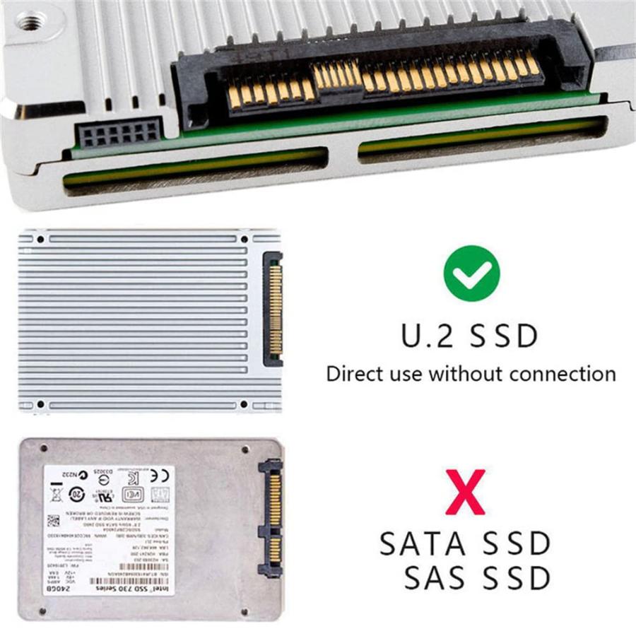 Xiwai U.2 U2 SFF-8639 から Slimline SFF-8654 4i NVME PCIe SSDケーブル メインボードSSD 7