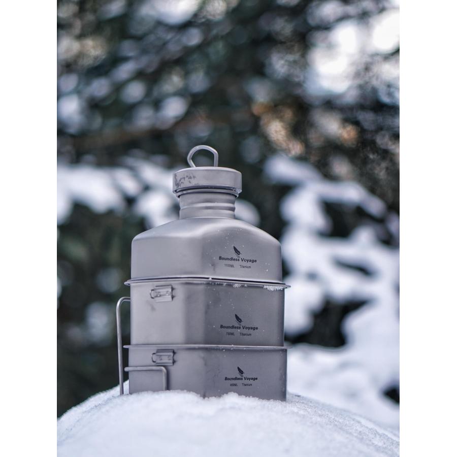 Boundless Voyage チタン水筒 ミリタリー　キャンティーン Boundless Voyage チタン ミリタリーキャンティーンボトル 1100ml 大