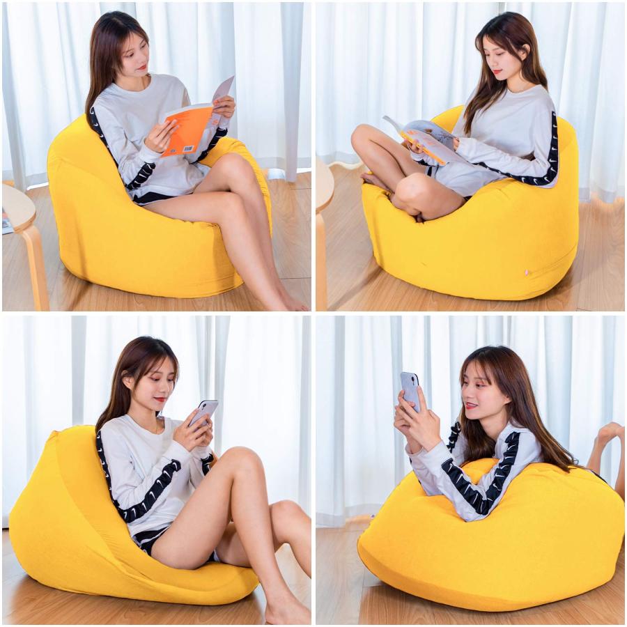Homwarm ビーズクッション 怠惰なソファ 特大(55×55×35cm) 疲労解消 健康 安全 無味 カバー取り外し 洗濯可能 座り オールシーズの画像