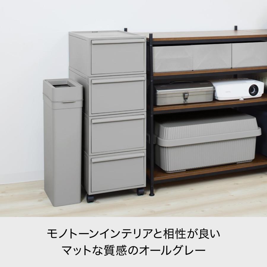 ライクイット (like-it) 収納ボックス 約幅32×奥52×高62.6cm 日本製 クローゼットシステム 引出し (L) 2個組 オールグレー_5