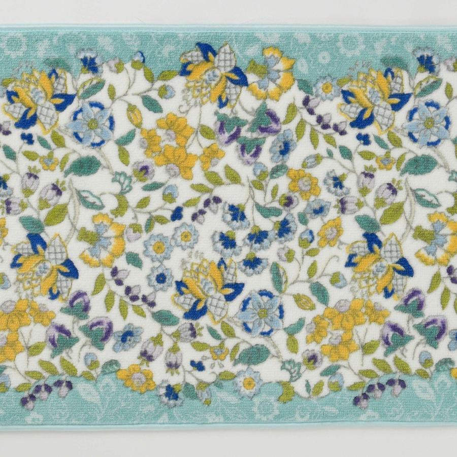 川島織物セルコン MINTON ミントン キッチンマット ガーデンナチュール ブルーグリーン 50×180cm FT1230の画像