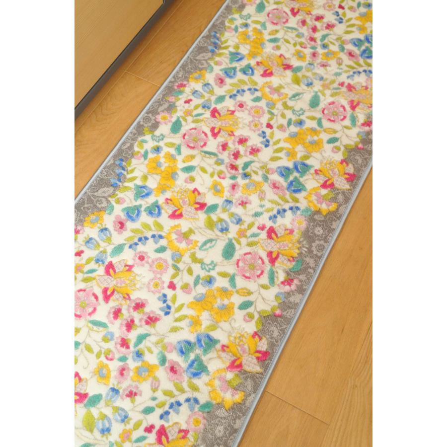 川島織物セルコン MINTON ミントン キッチンマット ガーデンナチュール ライトグレー 50×240cm FT1230の画像