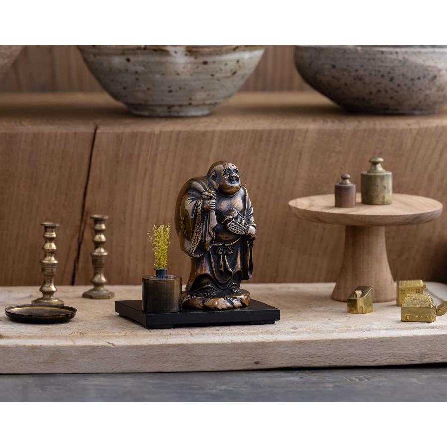 吉兆七福神 布袋（銅製/上味色）仏師：旭峰 原型＿仏像 置物 七福神 高岡銅器 (ほてい7Fjomi)の画像