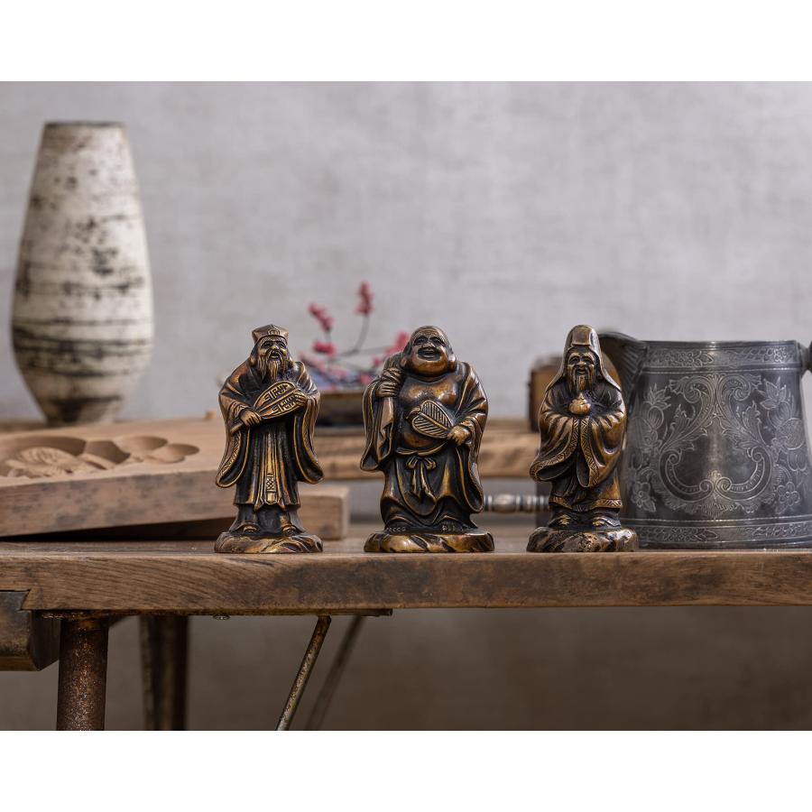 吉兆七福神 布袋（銅製/上味色）仏師：旭峰 原型＿仏像 置物 七福神 高岡銅器 (ほてい7Fjomi)の画像