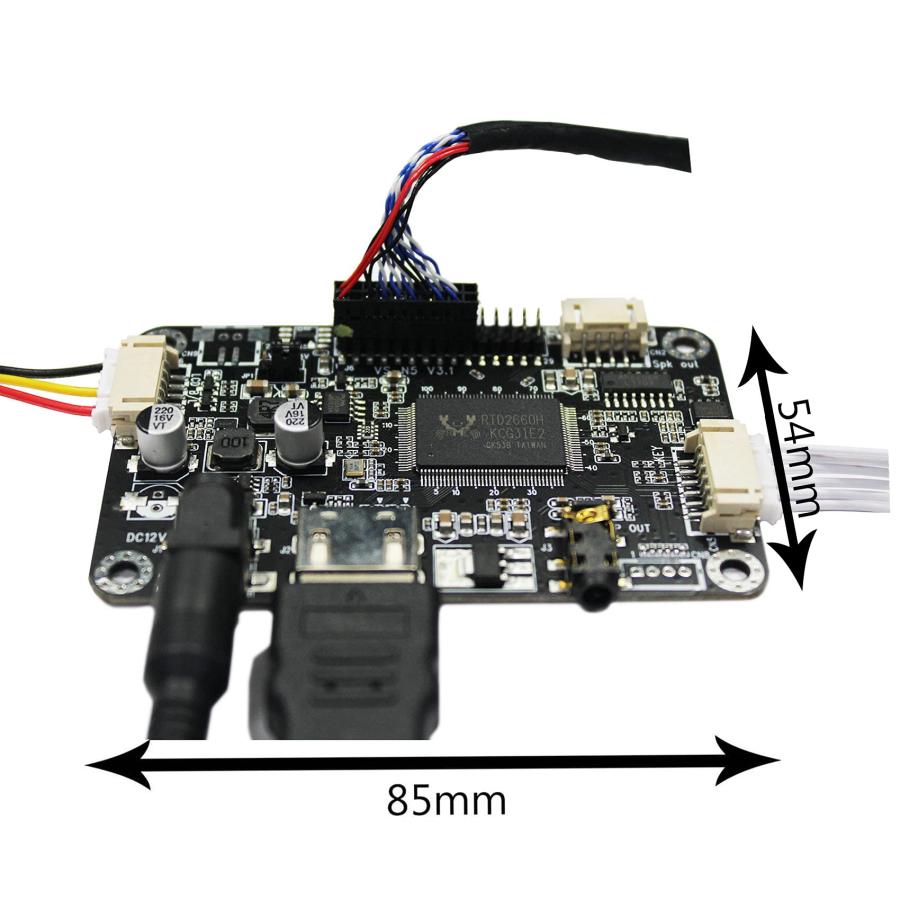 VSDISPLAY 12.1インチ 液晶パネル 1024x768 LVDS 20pin HD LCDコントローラー