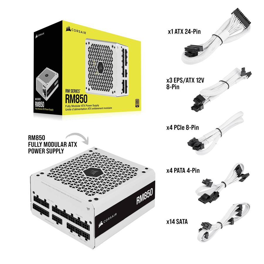 Corsair RM850 White PC電源ユニット 850W 80PLUS Gold認証 フル