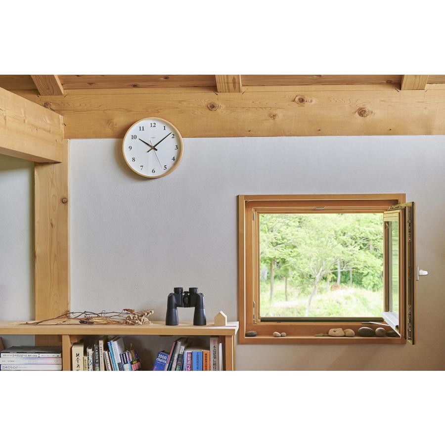 レムノス 電波時計 アナログ プライウッド 天然色木地 Plywood clock LC21-06W BW Lemnos_1