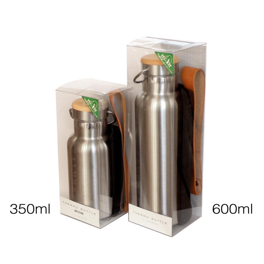 +LUMBER by Hacoa THERMO BOTTLE ステンレス素材の水筒に銘木を組み合わせたおしゃれなサーモボトル（革ストラップ付き） (Cの画像