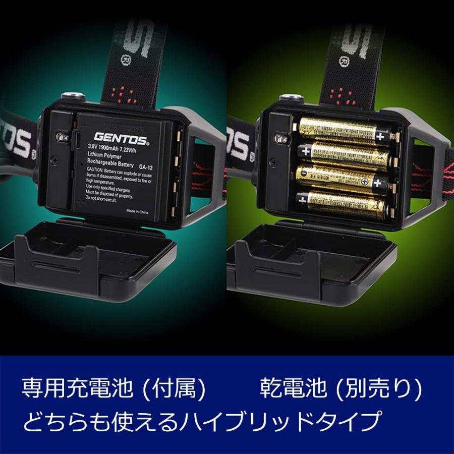 GENTOS(ジェントス) LED ヘッドライト USB充電式(専用充電池/単4電池) 強力 450ルーメン 防水 Gシリーズ GH-109RG 作業_2