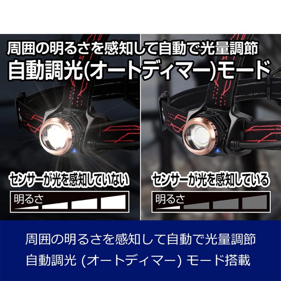 GENTOS(ジェントス) LED ヘッドライト USB充電式(専用充電池/単4電池) 強力 450ルーメン 防水 Gシリーズ GH-109RG 作業_5