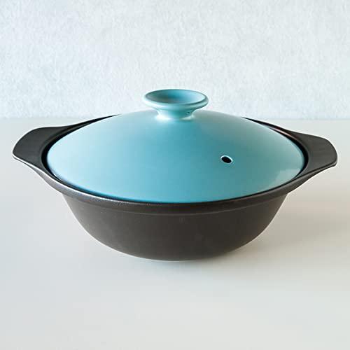 TAMAKI サーマテック 超軽量直火土鍋 9号 32x27x高さ15.5cm 2,250ml トルコブルー T-942390の画像